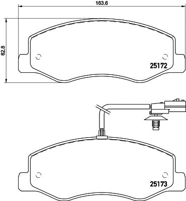 HELLA PAGID 8db355015311 -  Комплект тормозных колодок, дисковый тормоз